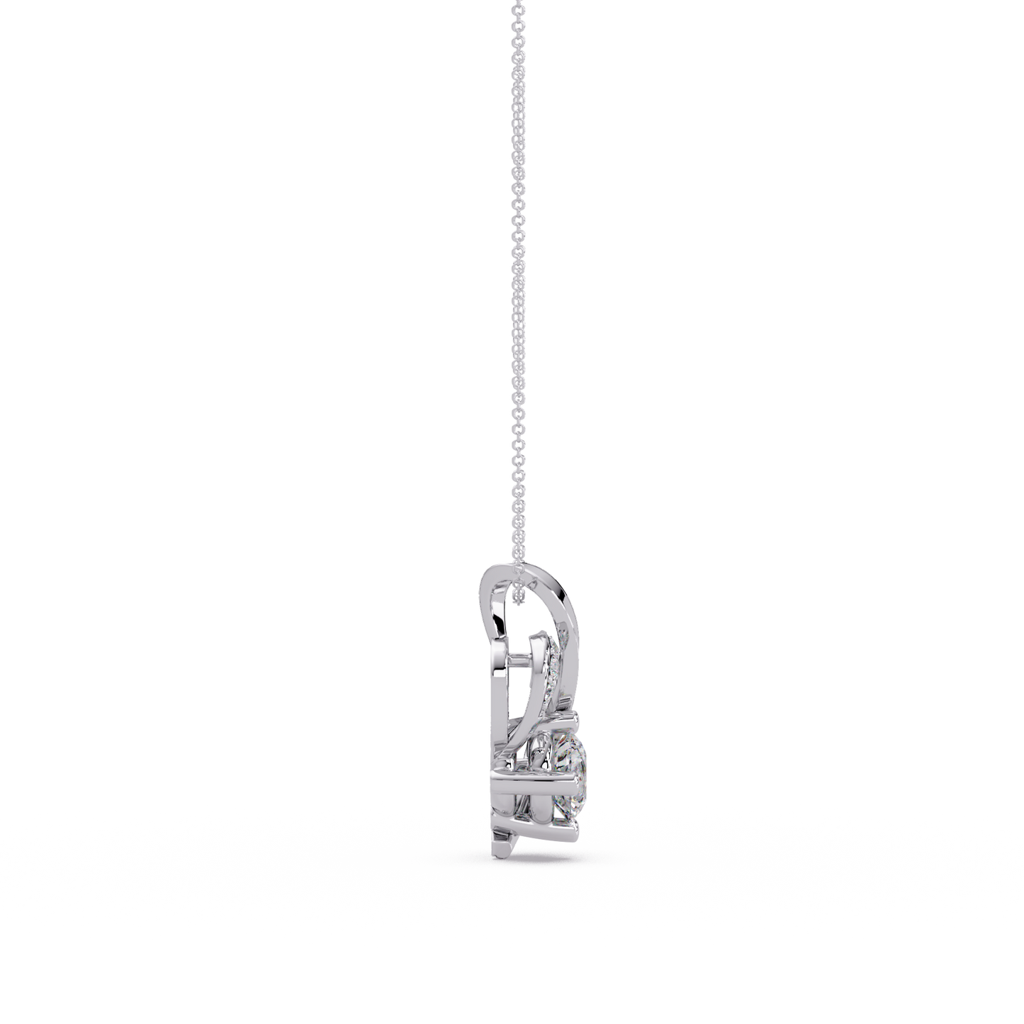 Heart Shape Lab Grown Diamond Twist Pendant - HIGHCARAT DIAMONDS