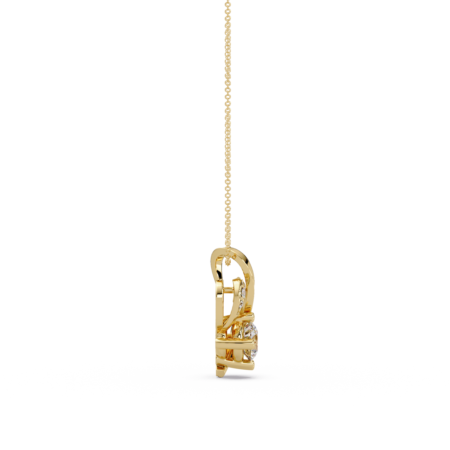 Heart Shape Lab Grown Diamond Twist Pendant - HIGHCARAT DIAMONDS