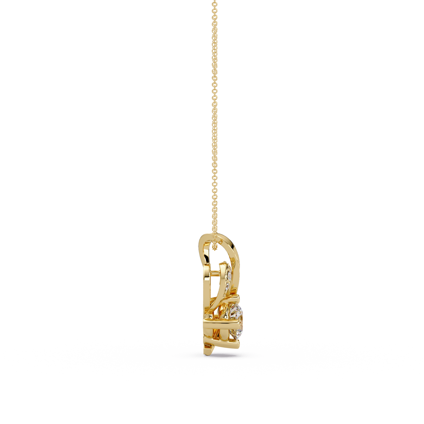 Heart Shape Lab Grown Diamond Twist Pendant - HIGHCARAT DIAMONDS