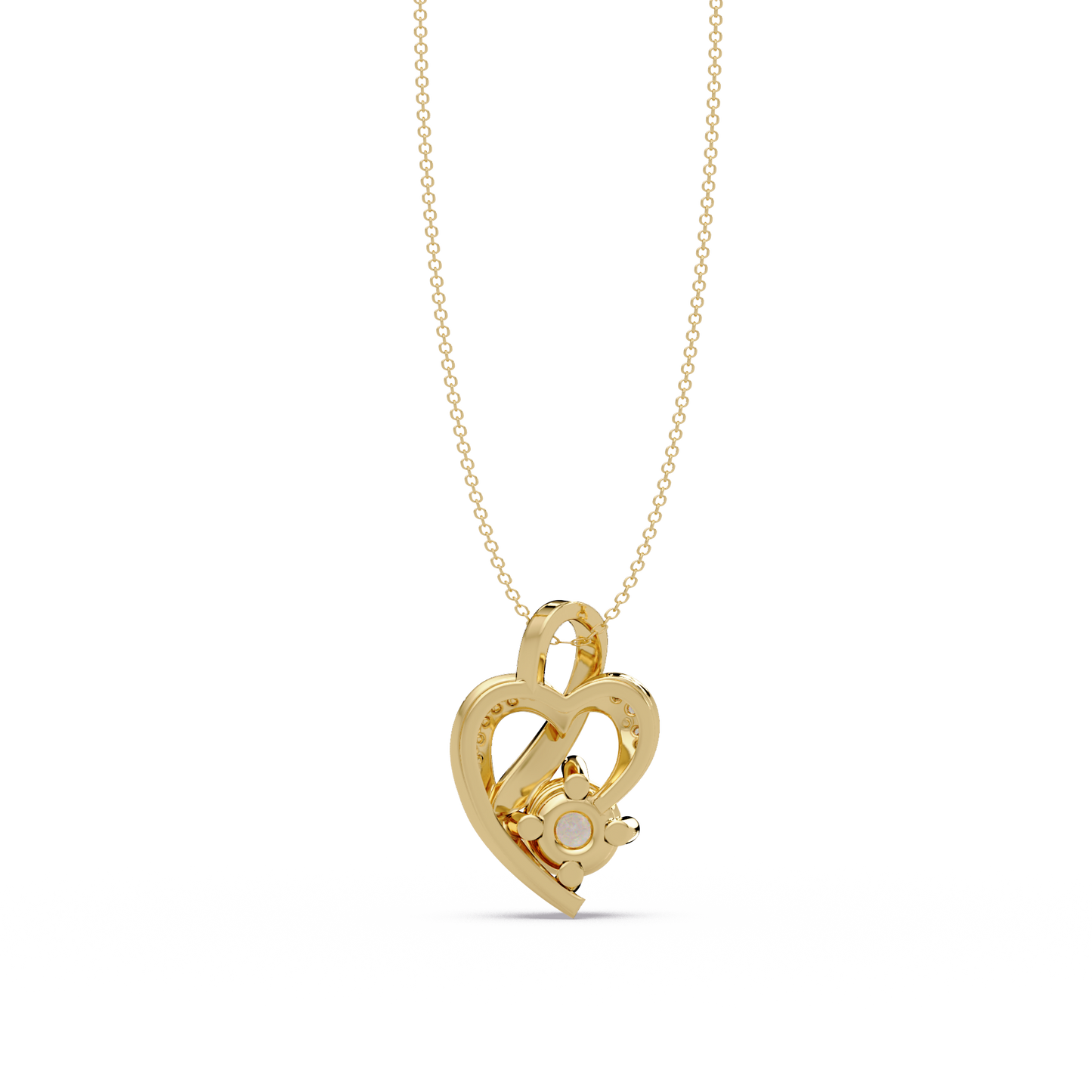 Heart Shape Lab Grown Diamond Twist Pendant - HIGHCARAT DIAMONDS