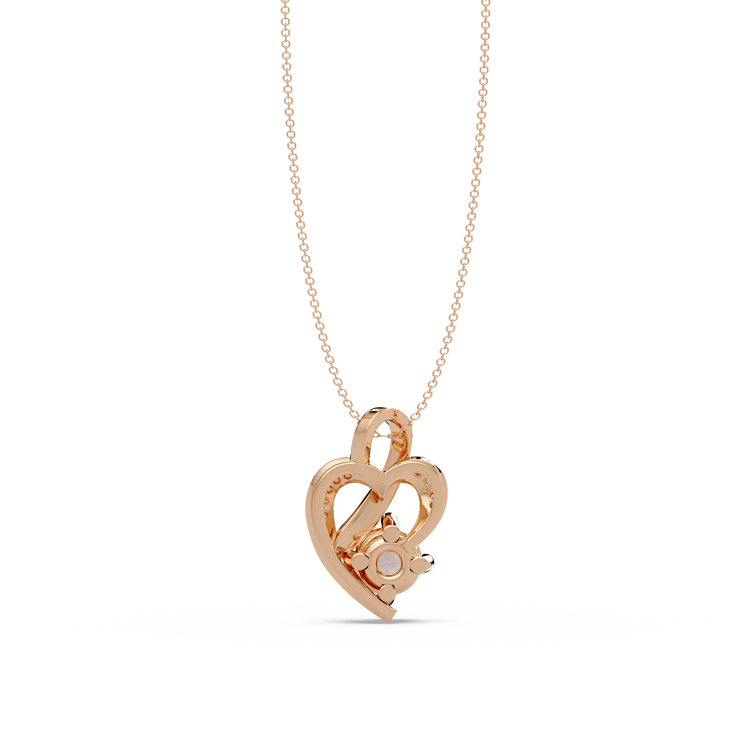 Heart Shape Lab Grown Diamond Twist Pendant - HIGHCARAT DIAMONDS
