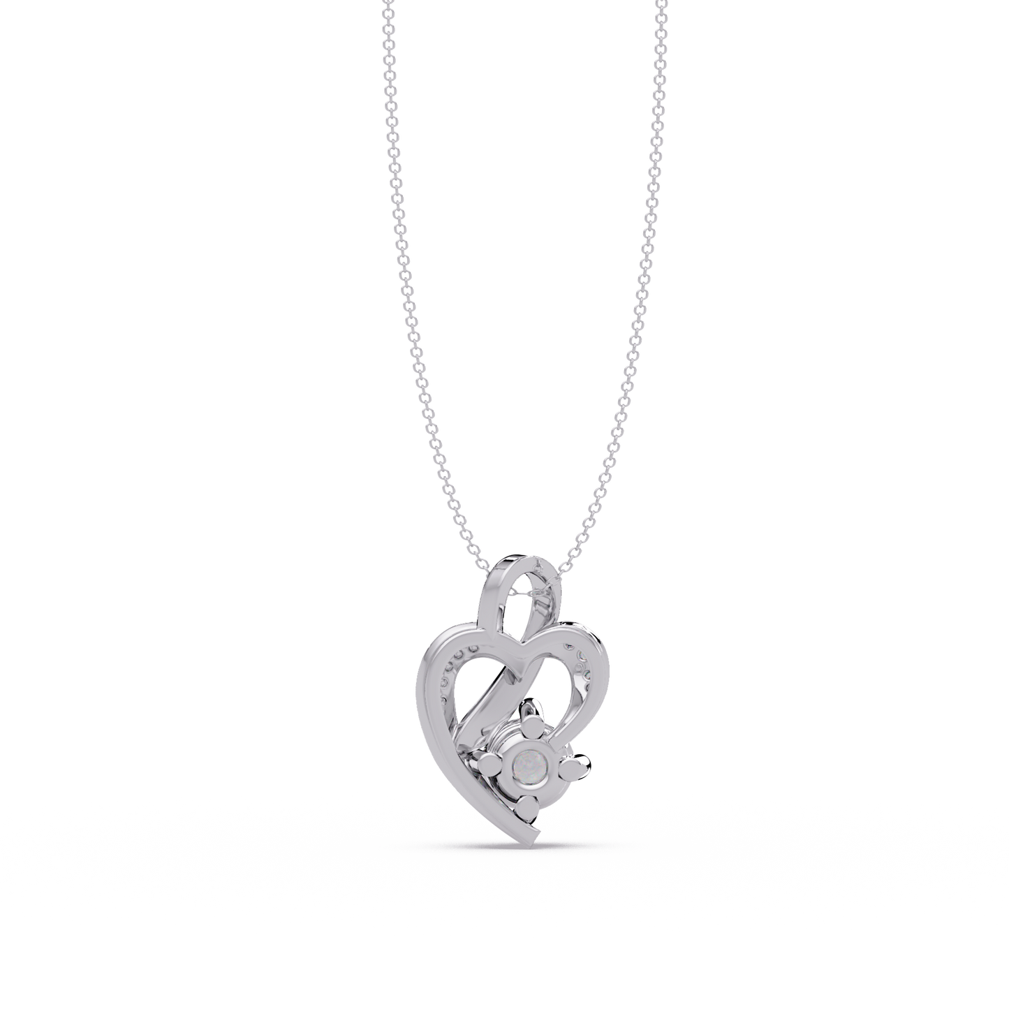 Heart Shape Lab Grown Diamond Twist Pendant - HIGHCARAT DIAMONDS