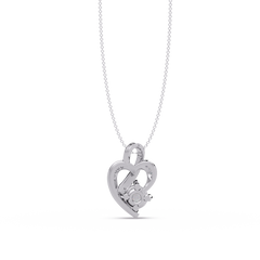 Heart Shape Lab Grown Diamond Twist Pendant - HIGHCARAT DIAMONDS
