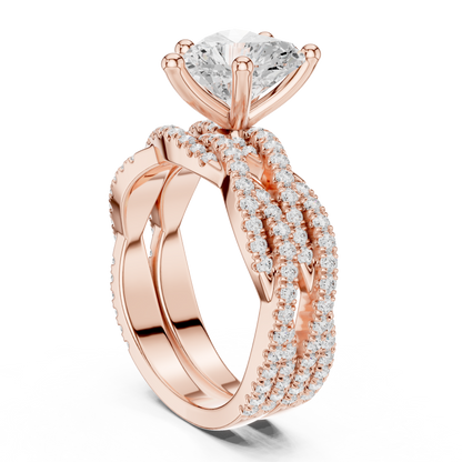 14 KT Solid White Gold Engagement Ring With Heart Cut Labgrown Diamond Perfect Gift For Valentine day - HIGHCARAT DIAMONDS