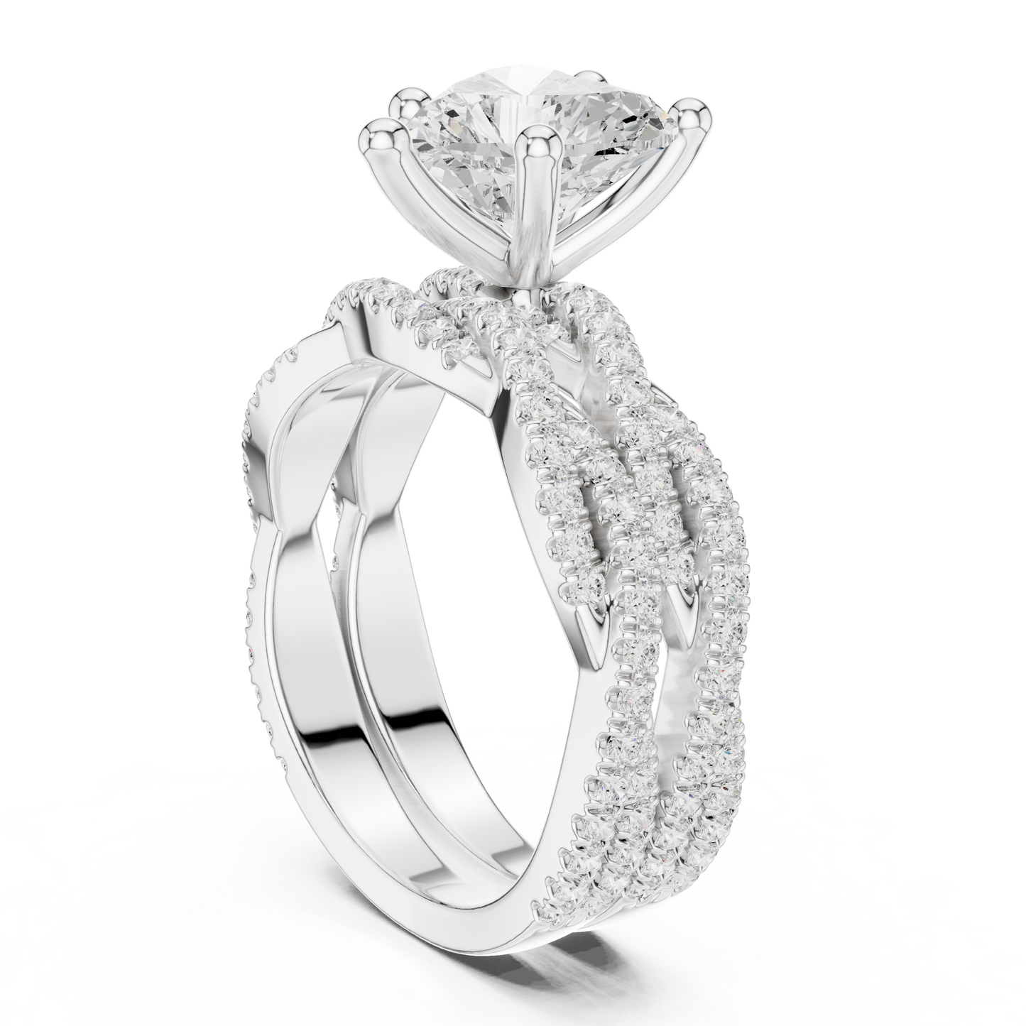 14 KT Solid White Gold Engagement Ring With Heart Cut Labgrown Diamond Perfect Gift For Valentine day - HIGHCARAT DIAMONDS