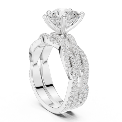 14 KT Solid White Gold Engagement Ring With Heart Cut Labgrown Diamond Perfect Gift For Valentine day - HIGHCARAT DIAMONDS