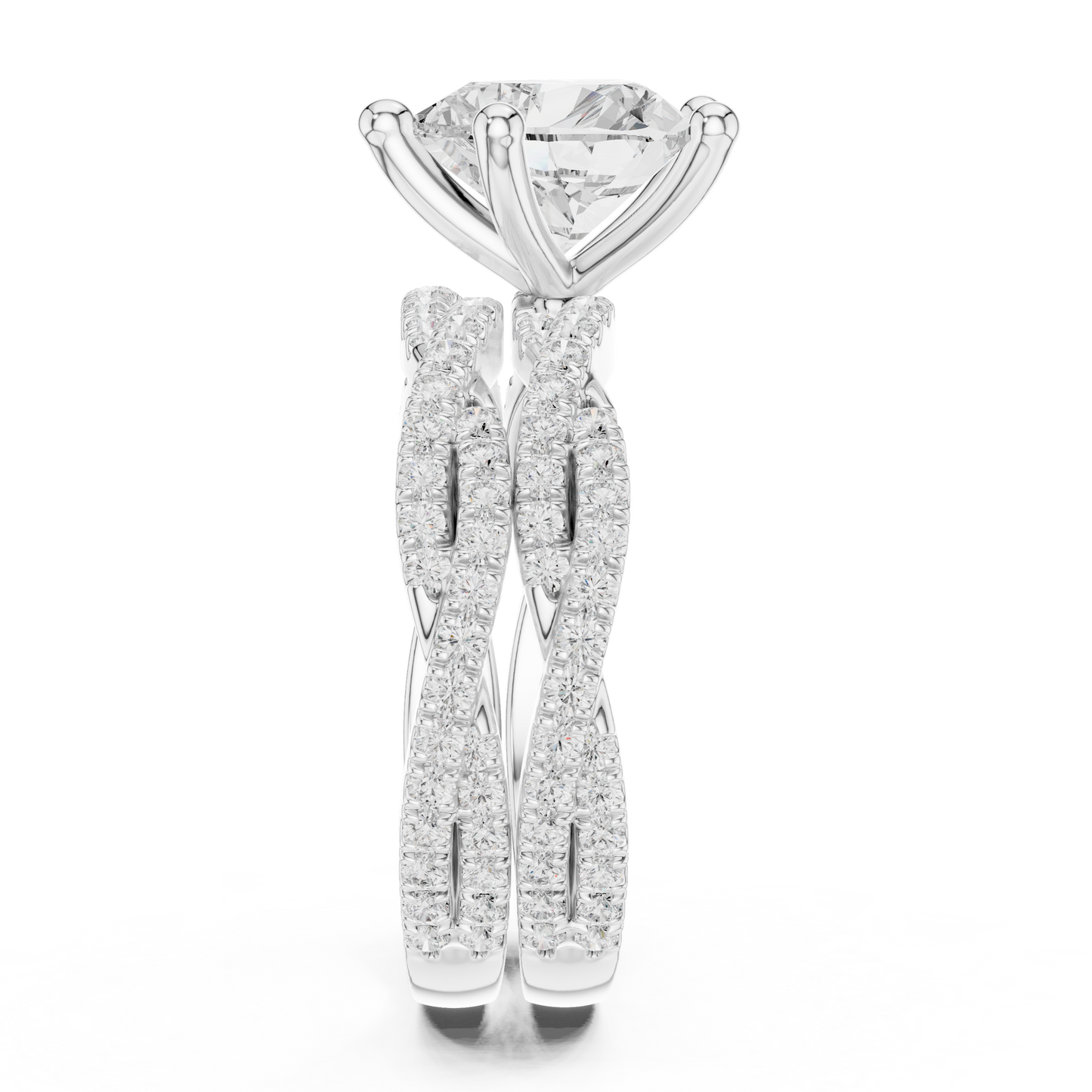 14 KT Solid White Gold Engagement Ring With Heart Cut Labgrown Diamond Perfect Gift For Valentine day - HIGHCARAT DIAMONDS