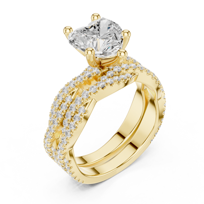 14 KT Solid White Gold Engagement Ring With Heart Cut Labgrown Diamond Perfect Gift For Valentine day - HIGHCARAT DIAMONDS