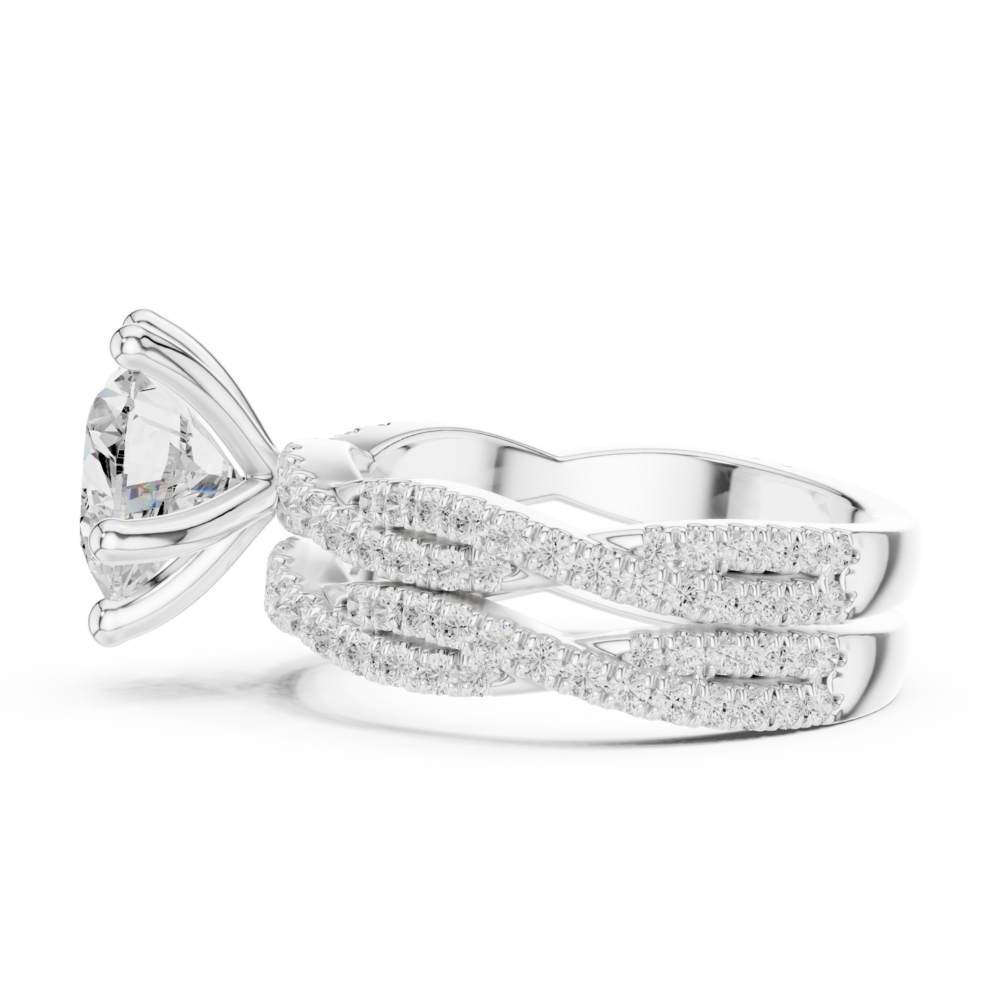 14 KT Solid White Gold Engagement Ring With Heart Cut Labgrown Diamond Perfect Gift For Valentine day - HIGHCARAT DIAMONDS