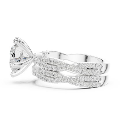 14 KT Solid White Gold Engagement Ring With Heart Cut Labgrown Diamond Perfect Gift For Valentine day - HIGHCARAT DIAMONDS