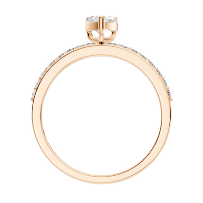 Vintage Heart and Round Cut Top Grade Diamond Minimalist Dainty Stacking Wedding Ring For Women's - HIGHCARAT DIAMONDS