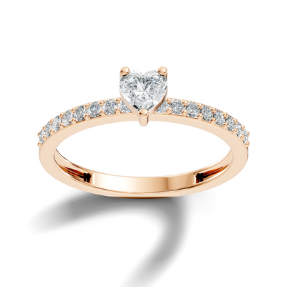 Vintage Heart and Round Cut Top Grade Diamond Minimalist Dainty Stacking Wedding Ring For Women's - HIGHCARAT DIAMONDS