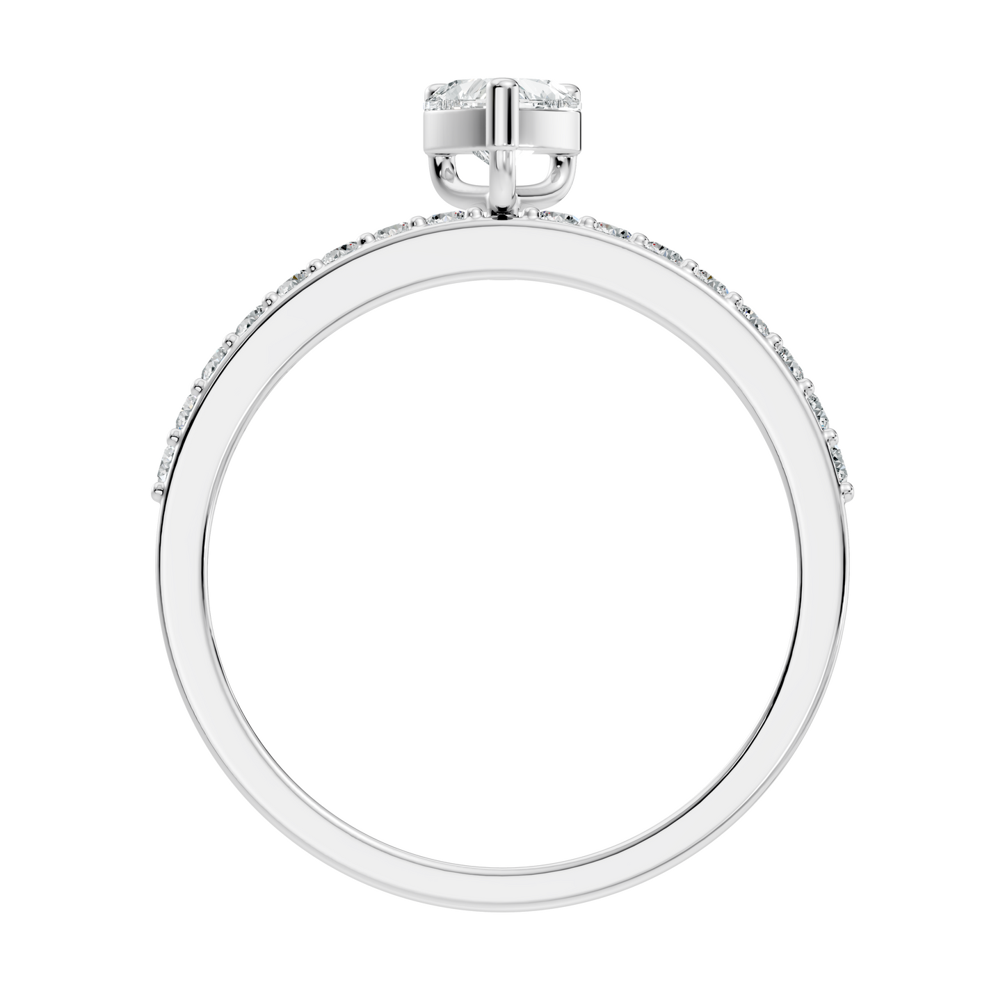 Vintage Heart and Round Cut Top Grade Diamond Minimalist Dainty Stacking Wedding Ring For Women's - HIGHCARAT DIAMONDS