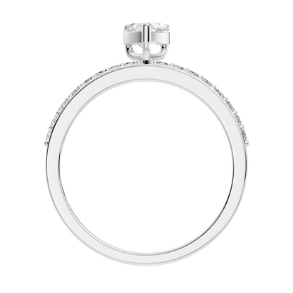 Vintage Heart and Round Cut Top Grade Diamond Minimalist Dainty Stacking Wedding Ring For Women's - HIGHCARAT DIAMONDS