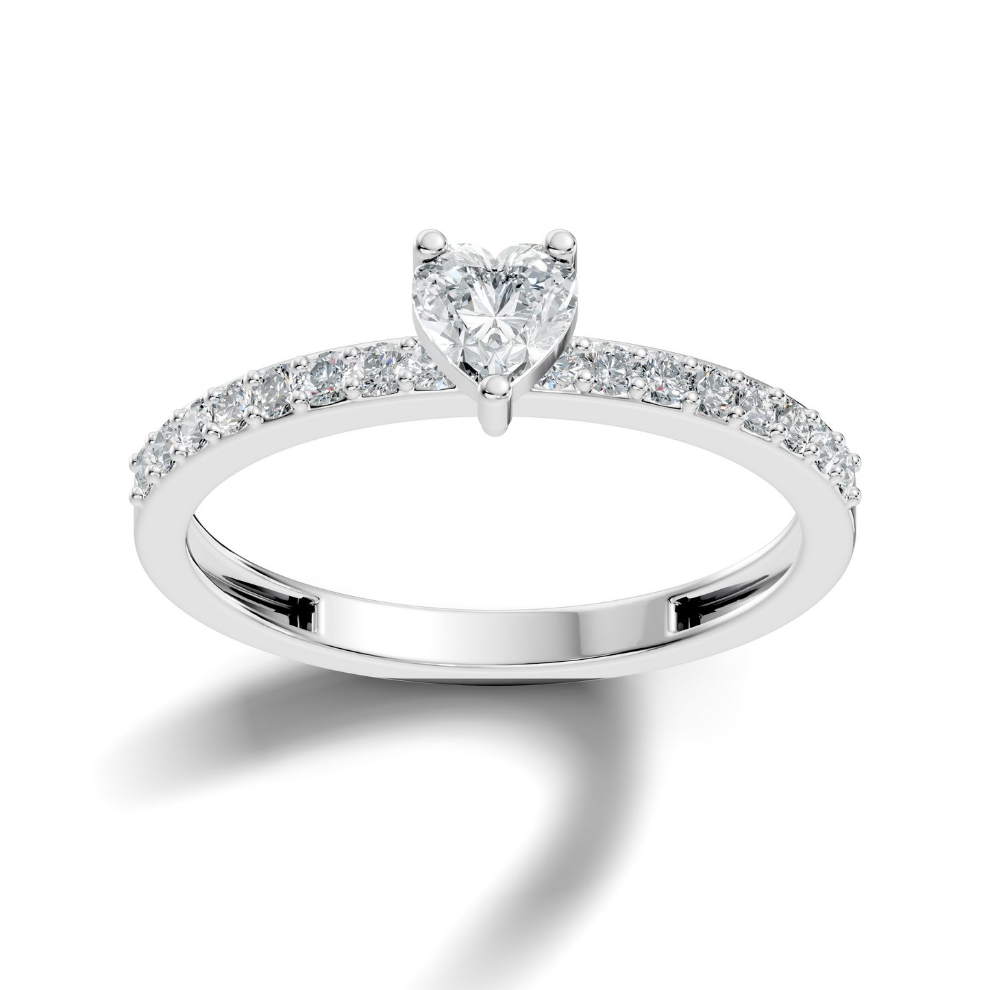 Vintage Heart and Round Cut Top Grade Diamond Minimalist Dainty Stacking Wedding Ring For Women's - HIGHCARAT DIAMONDS