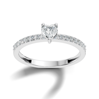 Vintage Heart and Round Cut Top Grade Diamond Minimalist Dainty Stacking Wedding Ring For Women's - HIGHCARAT DIAMONDS