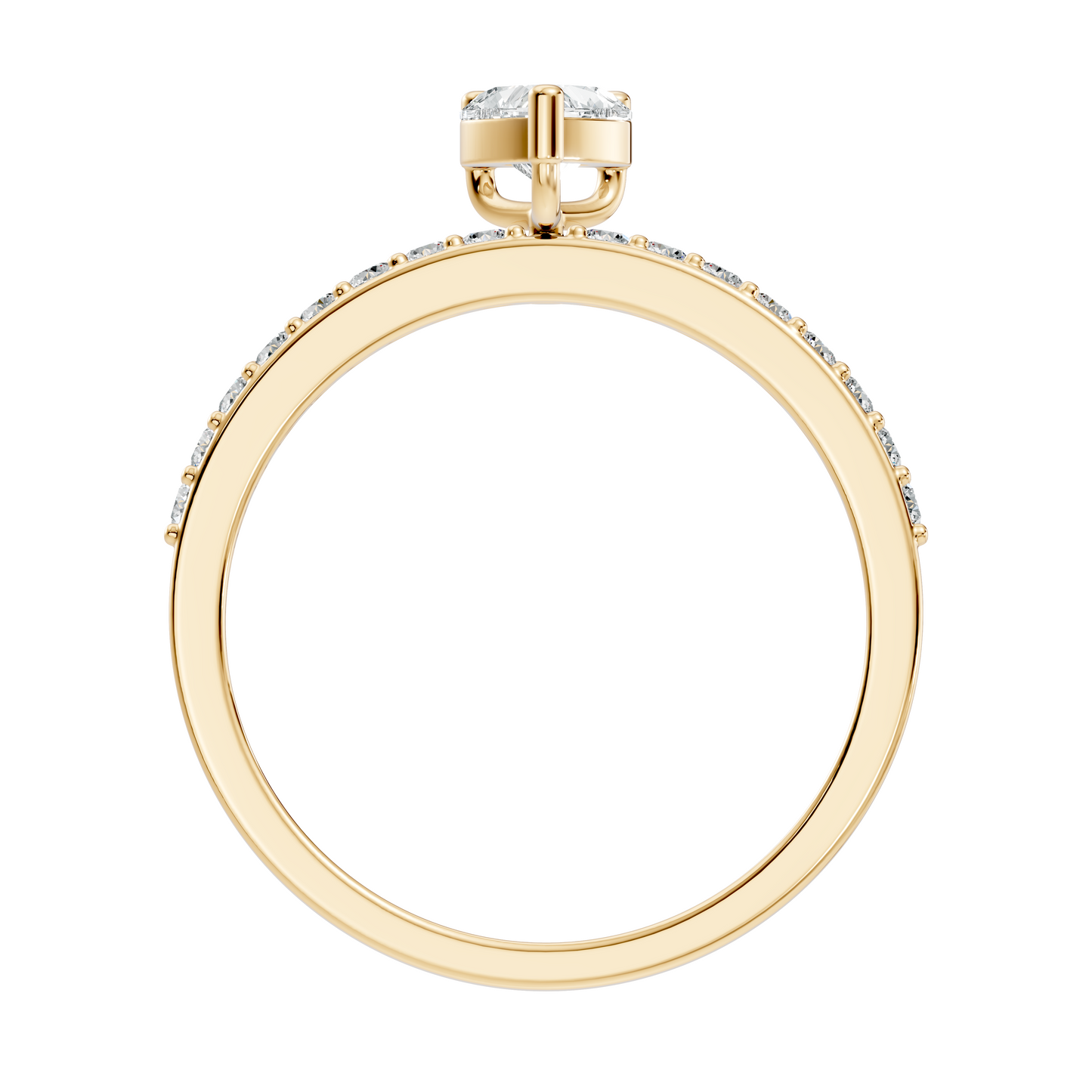 Vintage Heart and Round Cut Top Grade Diamond Minimalist Dainty Stacking Wedding Ring For Women's - HIGHCARAT DIAMONDS