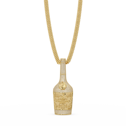 Hennessy Bottle Lab Grown Diamond Pendant Chain - HIGHCARAT DIAMONDS