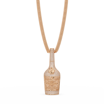 Hennessy Bottle Lab Grown Diamond Pendant Chain - HIGHCARAT DIAMONDS