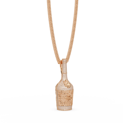 Hennessy Bottle Lab Grown Diamond Pendant Chain - HIGHCARAT DIAMONDS