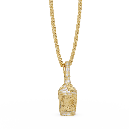 Hennessy Bottle Lab Grown Diamond Pendant Chain - HIGHCARAT DIAMONDS