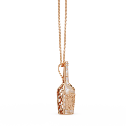 Hennessy Bottle Lab Grown Diamond Pendant Chain - HIGHCARAT DIAMONDS