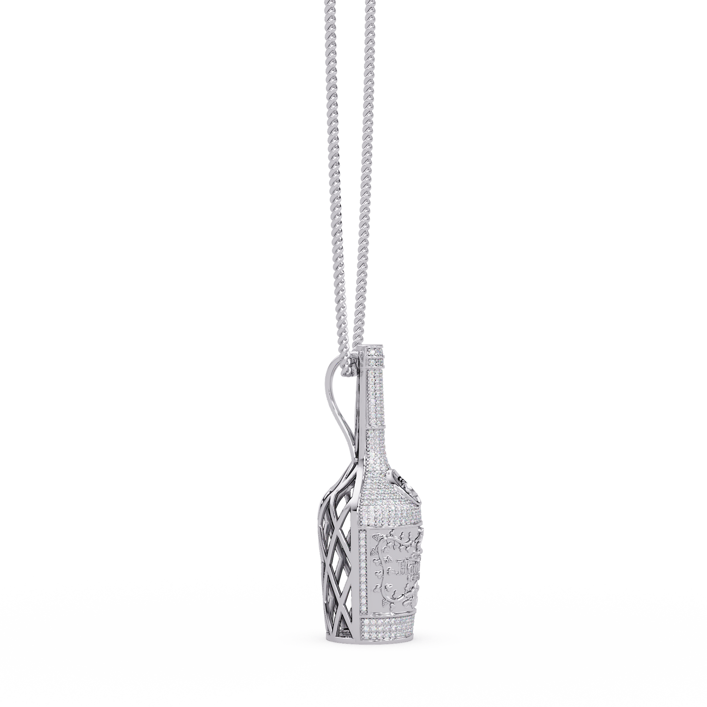Hennessy Bottle Lab Grown Diamond Pendant Chain - HIGHCARAT DIAMONDS