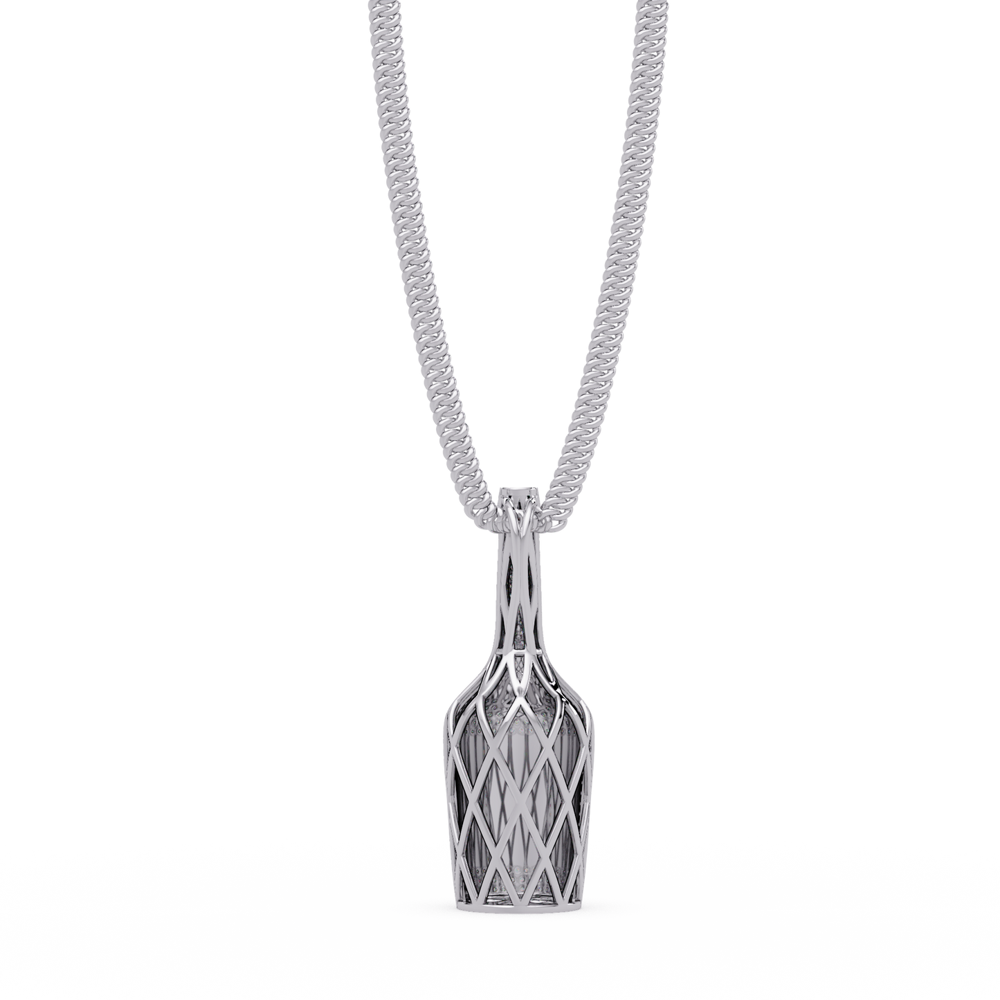 Hennessy Bottle Lab Grown Diamond Pendant Chain - HIGHCARAT DIAMONDS
