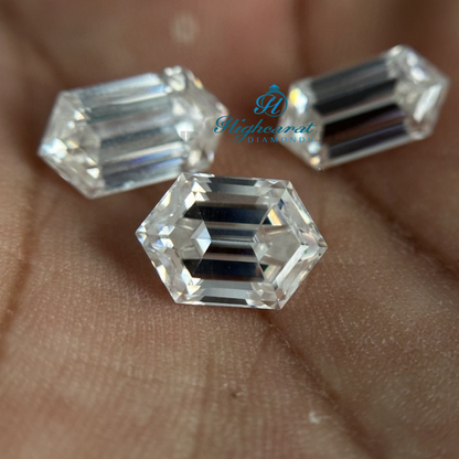 Certified elongated hexagon cut lab grown diamond showcasing contemporary luxury and sparkle