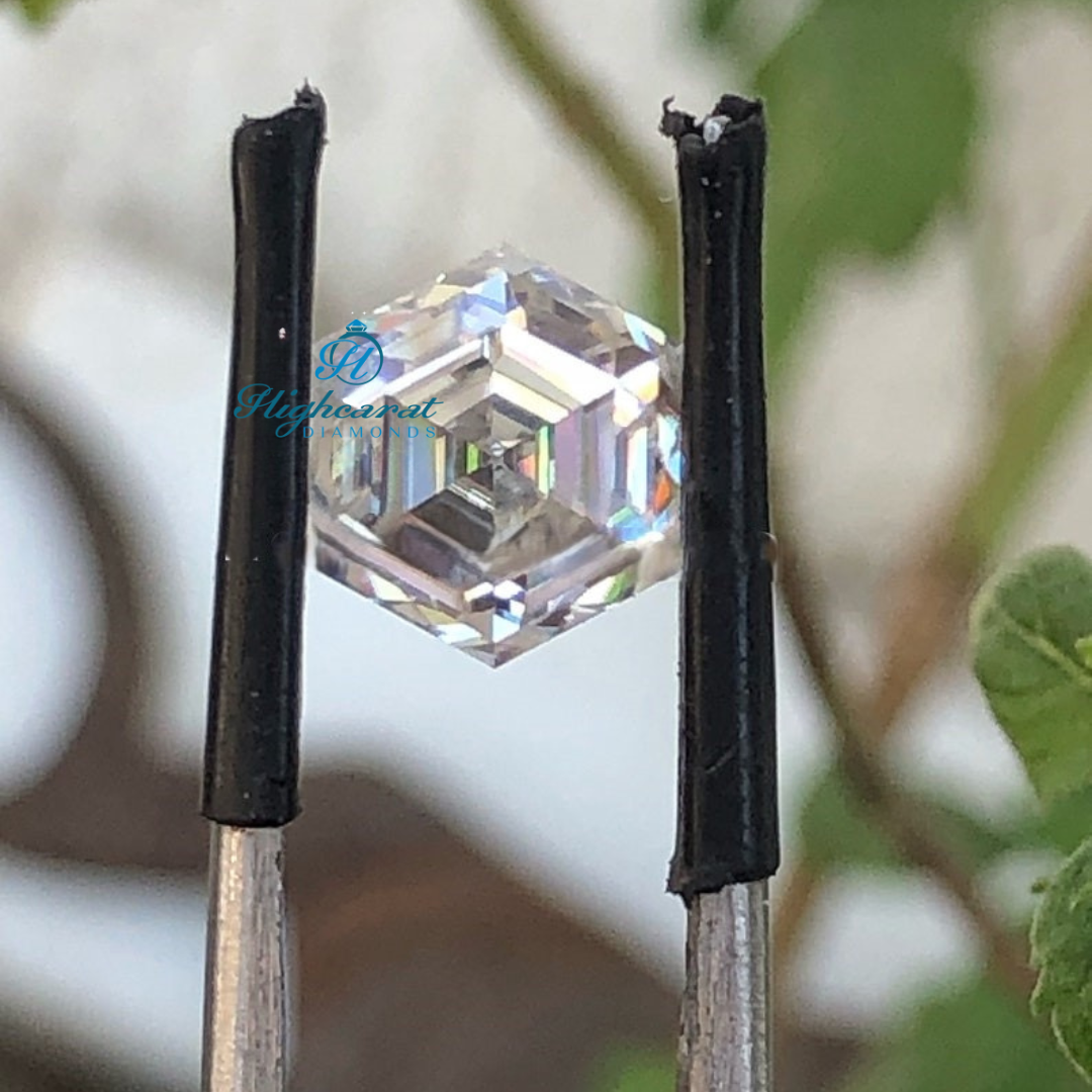 Hexagon Cut White Colorless Classic Minimalist Diamond For Wedding Jewelry - HIGHCARAT DIAMONDS