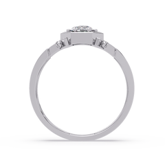 Hexagon Frame Round Cut Lab Grown Diamond Ring - HIGHCARAT DIAMONDS