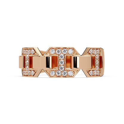 Hexagon Link Lab Grown Diamond Statement Ring - HIGHCARAT DIAMONDS