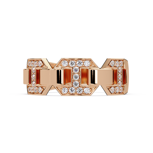 Hexagon Link Lab Grown Diamond Statement Ring - HIGHCARAT DIAMONDS