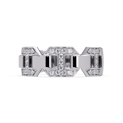 Hexagon Link Lab Grown Diamond Statement Ring - HIGHCARAT DIAMONDS