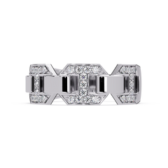 Hexagon Link Lab Grown Diamond Statement Ring - HIGHCARAT DIAMONDS