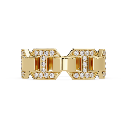 Hexagon Link Lab Grown Diamond Statement Ring - HIGHCARAT DIAMONDS