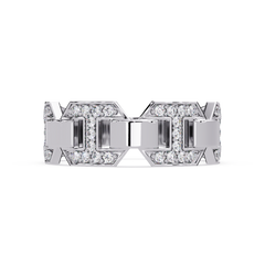 Hexagon Link Lab Grown Diamond Statement Ring - HIGHCARAT DIAMONDS