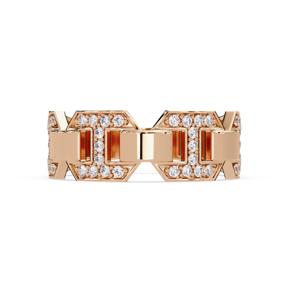 Hexagon Link Lab Grown Diamond Statement Ring - HIGHCARAT DIAMONDS
