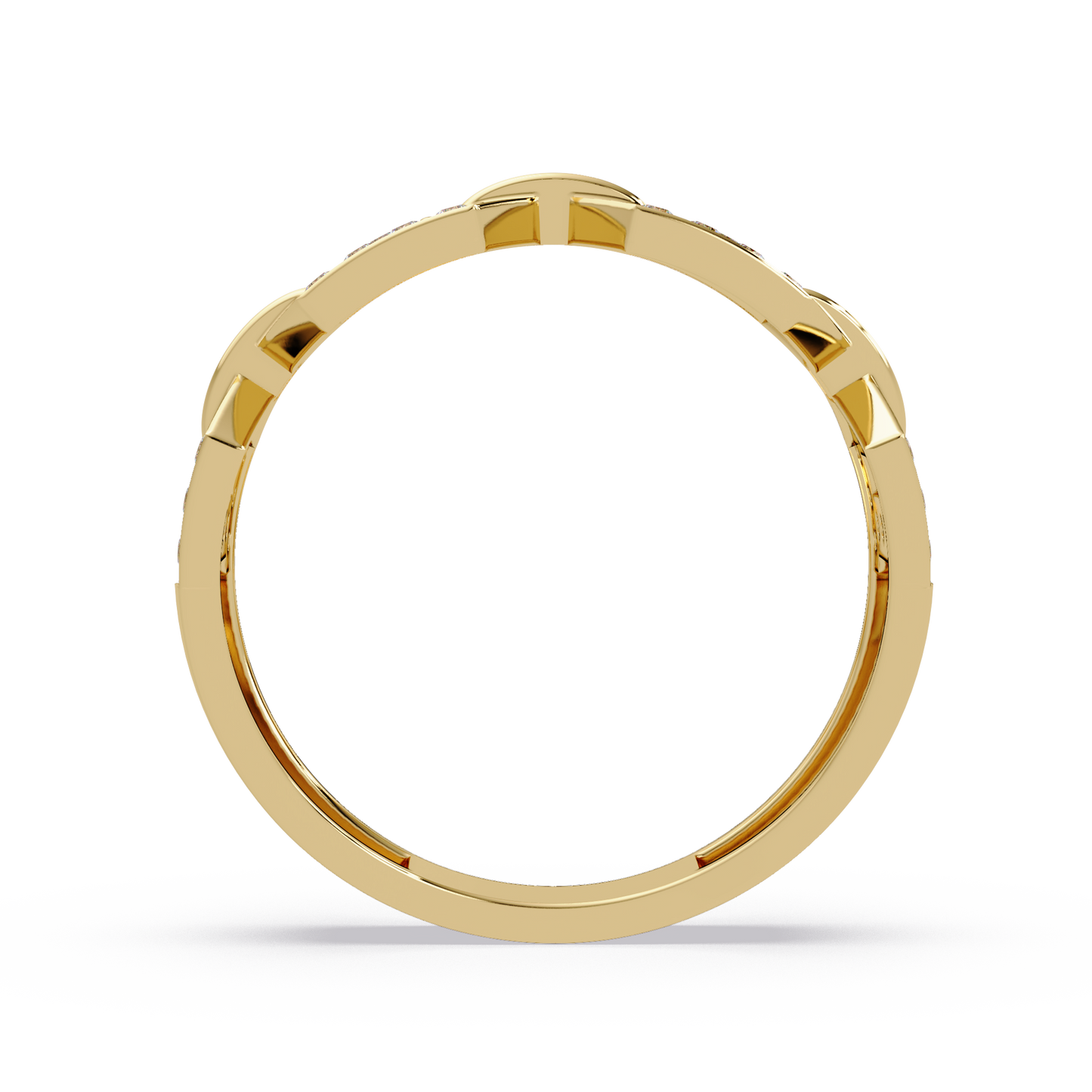 Hexagon Link Lab Grown Diamond Statement Ring - HIGHCARAT DIAMONDS