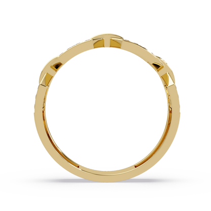 Hexagon Link Lab Grown Diamond Statement Ring - HIGHCARAT DIAMONDS