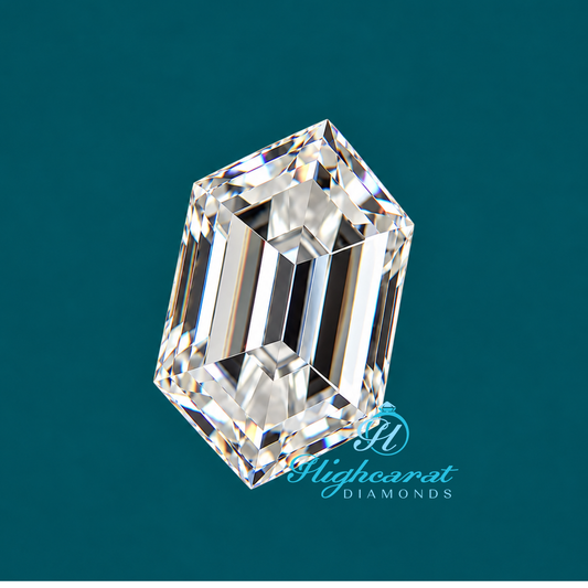 Hexagon Cut Lab Grown Diamond Elongated Stone