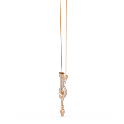 Hip Hop Lab Grown Diamond Snake Pendant Yellow Gold - HIGHCARAT DIAMONDS