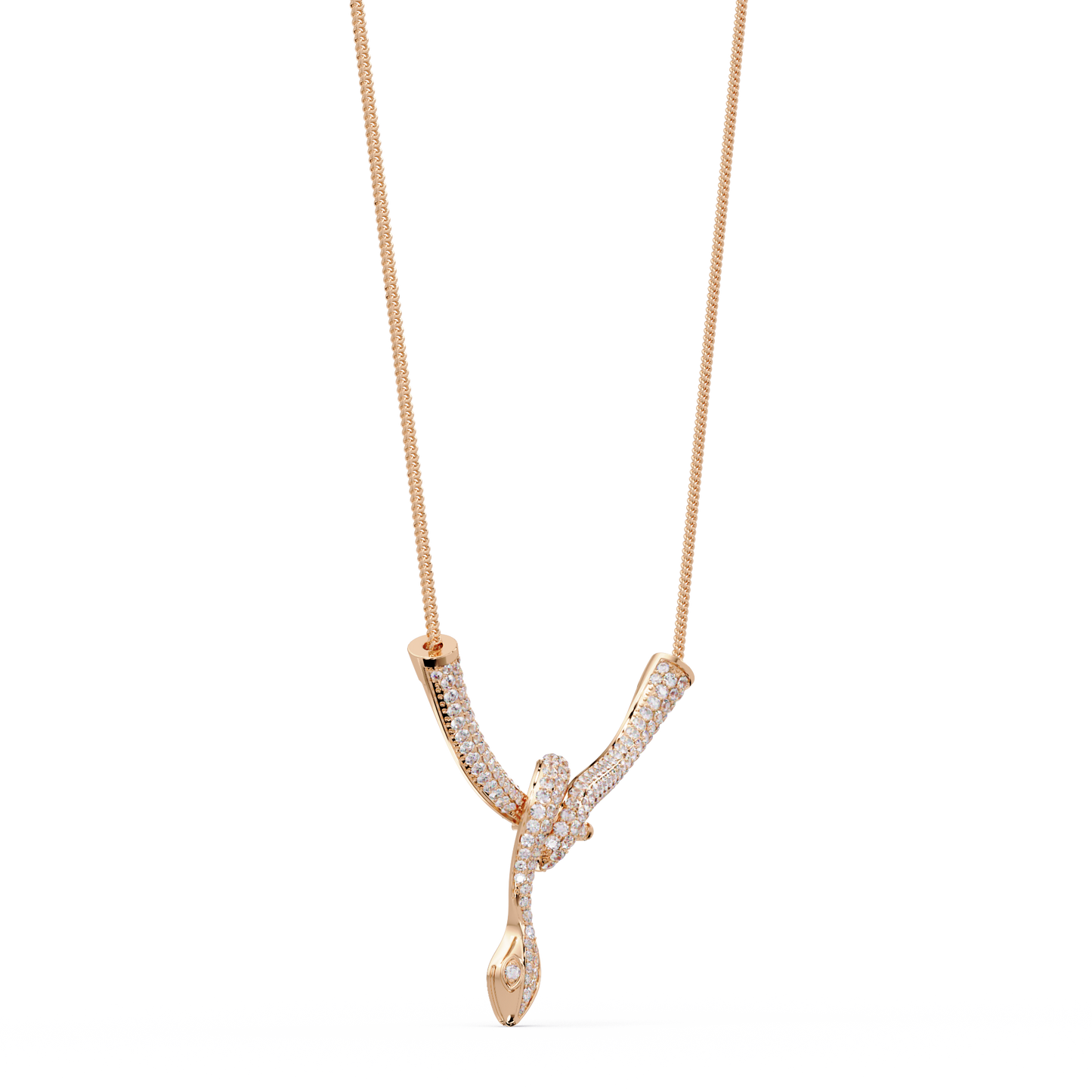 Hip Hop Lab Grown Diamond Snake Pendant Yellow Gold - HIGHCARAT DIAMONDS
