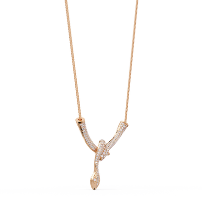 Hip Hop Lab Grown Diamond Snake Pendant Yellow Gold - HIGHCARAT DIAMONDS