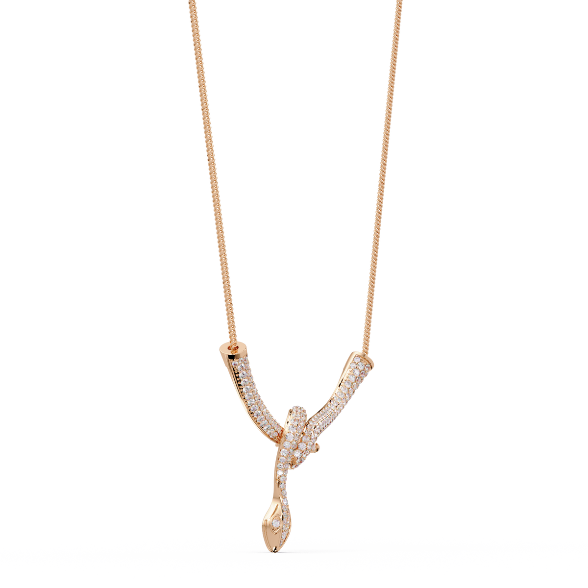 Hip Hop Lab Grown Diamond Snake Pendant Yellow Gold - HIGHCARAT DIAMONDS