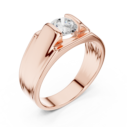 1.00 Ct Round Shapes Lab Grown Diamond Ring Classic Vintage Men's Diamond Ring Daily Wear - HIGHCARAT DIAMONDS