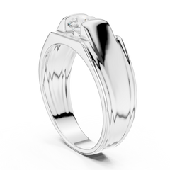 1.00 Ct Round Shapes Lab Grown Diamond Ring Classic Vintage Men's Diamond Ring Daily Wear - HIGHCARAT DIAMONDS