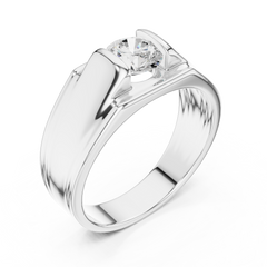 1.00 Ct Round Shapes Lab Grown Diamond Ring Classic Vintage Men's Diamond Ring Daily Wear - HIGHCARAT DIAMONDS