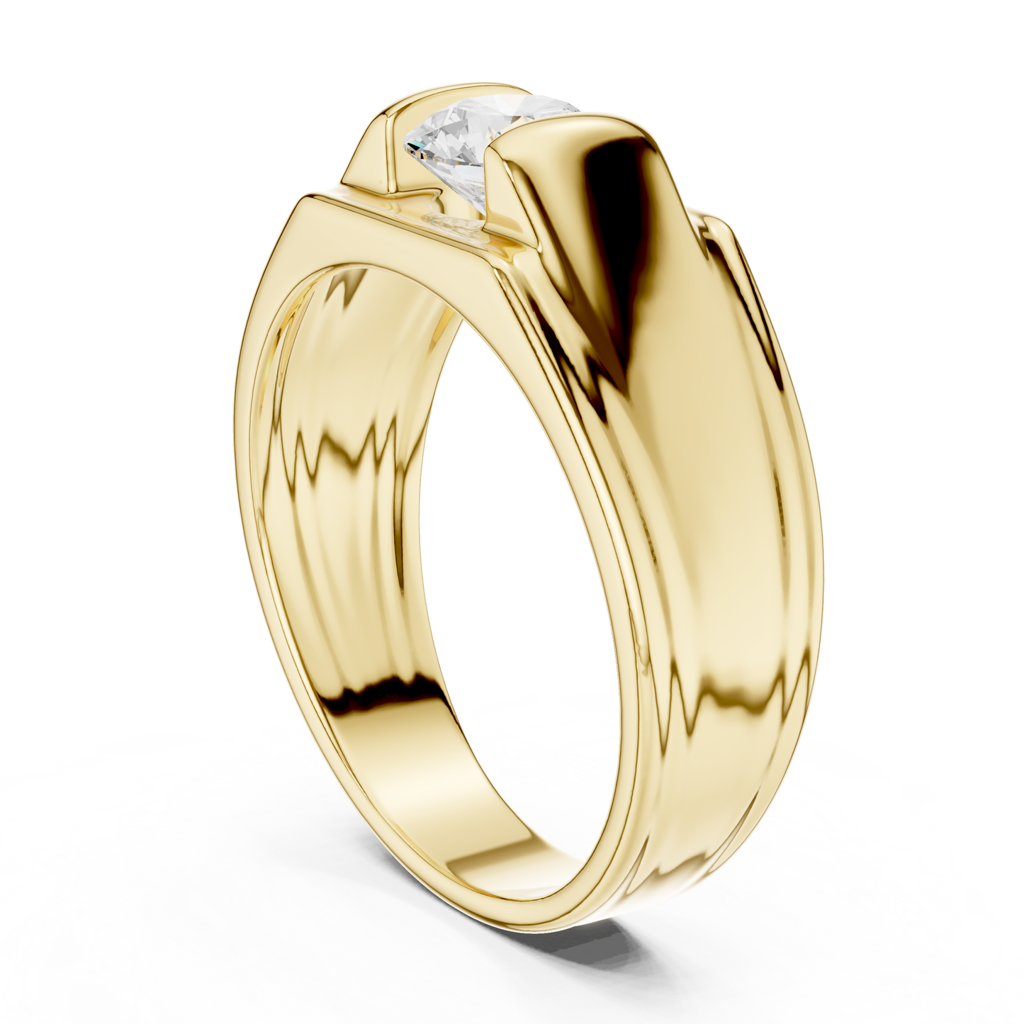1.00 Ct Round Shapes Lab Grown Diamond Ring Classic Vintage Men's Diamond Ring Daily Wear - HIGHCARAT DIAMONDS