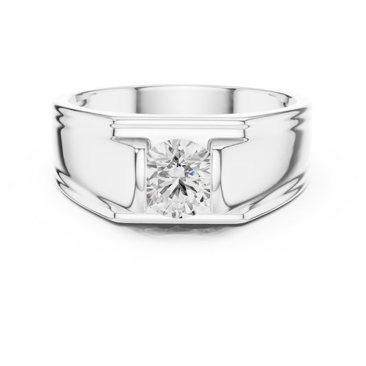 1.00 Ct Round Shapes Lab Grown Diamond Ring Classic Vintage Men's Diamond Ring Daily Wear - HIGHCARAT DIAMONDS